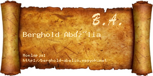 Berghold Abélia névjegykártya